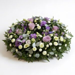 Lilac and White Funeral Posy Pad