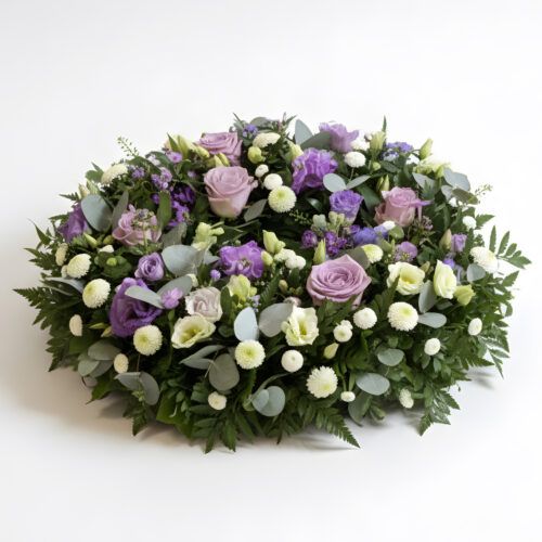 Lilac and White Funeral Posy Pad