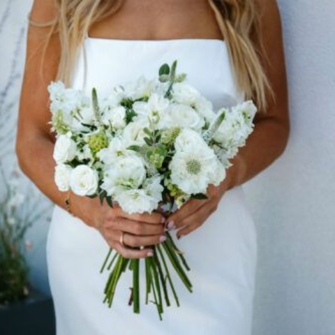 White & Green Bridal Bouquet