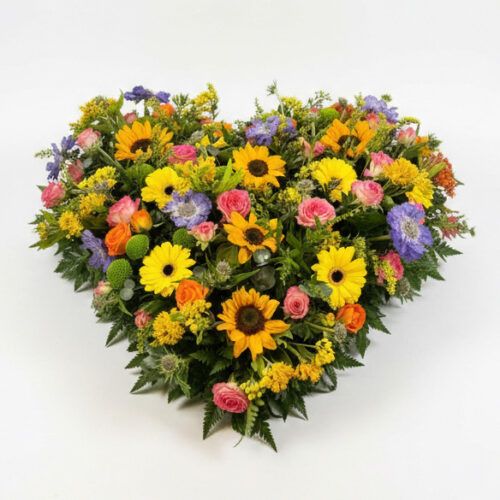 funeral heart flowers
