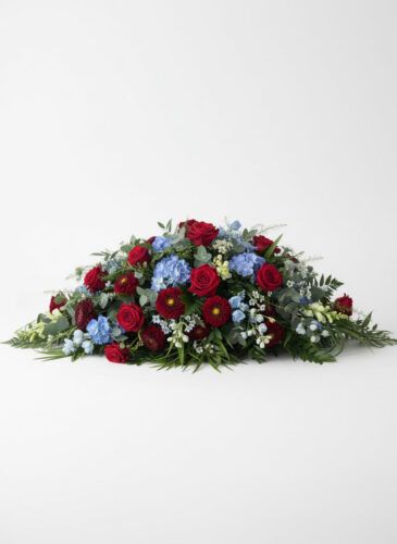 Burgundy & Blue Casket Spray
