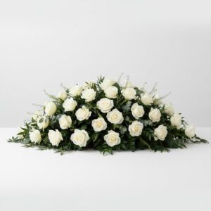 White Rose Casket Spray - Florist hertfordshire