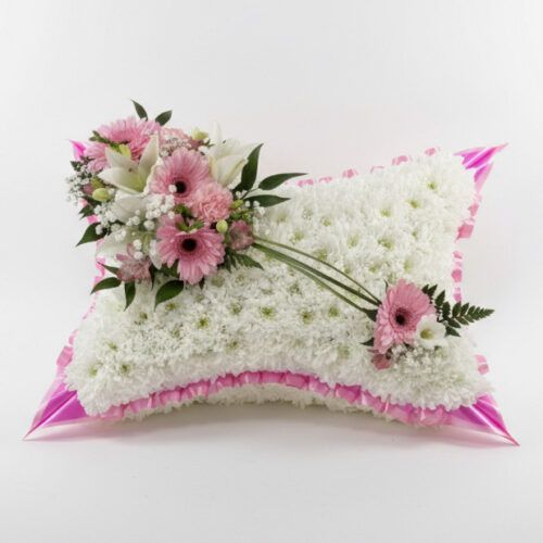 cushion funeral flowers by Florist in Hertfordshire